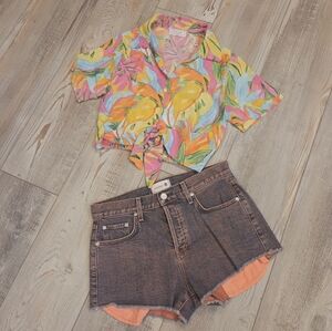 Sundry By Anthropology Denim Jean Shorts with Exposed Peach Pockets